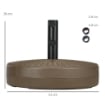 BASE PER OMBRELLONE CON 2 MANOPOLE INCORPORATE IN HDPE E ACCIAIO 51X36 CM MARRONE E NERO