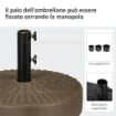 BASE PER OMBRELLONE CON 2 MANOPOLE INCORPORATE IN HDPE E ACCIAIO 51X36 CM MARRONE E NERO