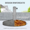 BASE PER OMBRELLONE DA 12 KG CON MANOVELLA INTEGRATA IN RESINA METALLO E CEMENTO 46X33 CM BRONZO