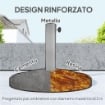 BASE PER OMBRELLONE DA 12 KG CON MANOVELLA INTEGRATA IN RESINA METALLO E CEMENTO 46X34 CM BRONZO