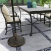 BASE PER OMBRELLONE DA 12 KG CON MANOVELLA INTEGRATA IN RESINA METALLO E CEMENTO 46X34 CM BRONZO