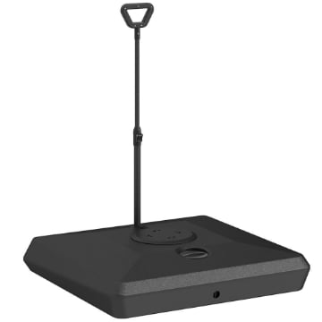 BASE PER OMBRELLONE A SBALZO IN HDPE CON MANIGLIA E RUOTE E RIEMPIBILE CON ACQUA O SABBIA 95X95X117 CM NERO