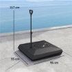 BASE PER OMBRELLONE A SBALZO IN HDPE CON MANIGLIA E RUOTE E RIEMPIBILE CON ACQUA O SABBIA 95X95X117 CM NERO