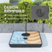 BASE PER OMBRELLONE A SBALZO IN HDPE CON MANIGLIA E RUOTE E RIEMPIBILE CON ACQUA O SABBIA 95X95X117 CM NERO