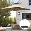 BASE PER OMBRELLONE A SBALZO IN HDPE CON MANIGLIA E RUOTE E RIEMPIBILE CON ACQUA O SABBIA 95X95X117 CM NERO