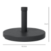 BASE PER OMBRELLONE DA 15 KG ROTONDA PER PALI DA 24-38 MM PLASTICA E CEMENTO 46.5 CM NERO