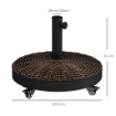 BASE PER OMBRELLONE DA GIARDINO ROTONDA A 4 RUOTE CON FRENI IN ACCIAIO E RESINA  Ø 52X41 CM BRONZO E NERO