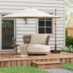 BASE PER OMBRELLONE DA GIARDINO ROTONDA A 4 RUOTE CON FRENI IN ACCIAIO E RESINA  Ø 52X41 CM BRONZO E NERO
