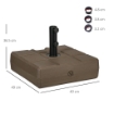 BASE PER OMBRELLONE DA GIARDINO RIEMPIBILE CON MANIGLIA IN HDPE E ACCIAIO 49X49X36.5 CM MARRONE