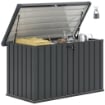 BAULE DA ESTERNO DA 400L IN ACCIAIO ZINCATO CON SERRATURA E 2 CHIAVI 124X66X72 CM GRIGIO SCURO
