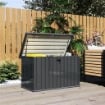 BAULE DA ESTERNO DA 400L IN ACCIAIO ZINCATO CON SERRATURA E 2 CHIAVI 124X66X72 CM GRIGIO SCURO