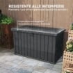 BAULE DA ESTERNO DA 400L IN ACCIAIO ZINCATO CON SERRATURA E 2 CHIAVI 124X66X72 CM GRIGIO SCURO