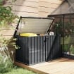 BAULE DA ESTERNO DA 400L IN ACCIAIO ZINCATO CON SERRATURA E 2 CHIAVI 124X66X72 CM GRIGIO SCURO