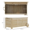 BAULE DA ESTERNO 185 L 2 RUOTE CON TELO INTERNO E COPERCHIO IN LEGNO DI ABETE 110X50X50 CM COLOR LEGNO