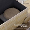 BAULE DA ESTERNO 185 L 2 RUOTE CON TELO INTERNO E COPERCHIO IN LEGNO DI ABETE 110X50X50 CM COLOR LEGNO