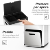 BIDONE IMMONDIZIA A 3 SEZIONI DA 56L CON SUPPORTO PER DEODORANTE IN ACCIAIO E POLIPROPILENE 45.7X35.8X76 CM ARGENTO