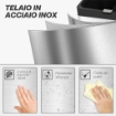 BIDONE IMMONDIZIA A 3 SEZIONI DA 56L CON SUPPORTO PER DEODORANTE IN ACCIAIO E POLIPROPILENE 45.7X35.8X76 CM ARGENTO