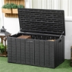 BAULE DA GIARDINO DA 366L EFFETTO LEGNO IN PLASTICA 122.4X62X64.5 CM NERO