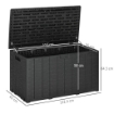 BAULE DA GIARDINO DA 366L EFFETTO LEGNO IN PLASTICA 122.4X62X64.5 CM NERO