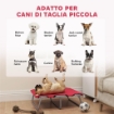 BRANDINA PER CANI PICCOLI PIEGHEVOLE PER INTERNO ED ESTERNO METALLO E TESSUTO OXFORD 71X58X20 CM ROSSO