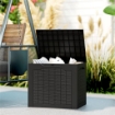 BAULE DA GIARDINO CON MANIGLIE, CONTENITORE PORTA ATTREZZI IMPERMEABILE 56X41X50 CM NERO