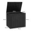 BAULE DA GIARDINO CON MANIGLIE, CONTENITORE PORTA ATTREZZI IMPERMEABILE 56X41X50 CM NERO