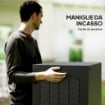 BAULE DA GIARDINO CON MANIGLIE, CONTENITORE PORTA ATTREZZI IMPERMEABILE 56X41X50 CM NERO