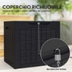 BAULE DA GIARDINO CON MANIGLIE, CONTENITORE PORTA ATTREZZI IMPERMEABILE 56X41X50 CM NERO