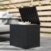 BAULE DA GIARDINO CON MANIGLIE, CONTENITORE PORTA ATTREZZI IMPERMEABILE 56X41X50 CM NERO