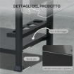 CARRELLO BARBECUE CON TAVOLINO PIEGHEVOLE IN ACCIAIO INOX 2 RUOTE E ACCESSORI 125X65X84 CM NERO