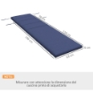 CUSCINO PER SDRAIO E LETTINO PRENDISOLE IN TESSUTO CON LACCI DI FISSAGGIO BLU SCURO 196X 63 CM