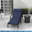 CUSCINO PER SDRAIO E LETTINO PRENDISOLE IN TESSUTO CON LACCI DI FISSAGGIO BLU SCURO 196X 63 CM