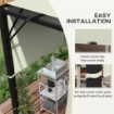 COPERTURA PER GAZEBO PERGOLA 3X3 M IN POLIESTERE CON TASCHE E CINGHIE 488X122 CM COLOR KAKI