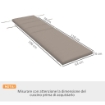 CUSCINO PER SDRAIO E LETTINO PRENDISOLE IN TESSUTO CON LACCI DI FISSAGGIO GRIGIO SCURO 196X 63 CM
