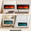 CAMINO ELETTRICO DA INCASSO E PARETE 1800W CON FIAMME COLORATE LED REGOLABILI TEMPERATURA FINO 40C NERO