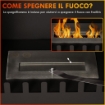 CAMINO A BIOETANOLO IN ACCIAIO INOX CON BRUCIATORE DA 0.9L PER 3 ORE DI DURATA 55X31X55CM NERO