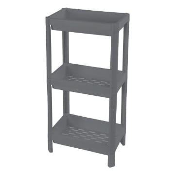 SCAFFALE IN PLASTICA CON 3 RIPIANI 36 X 23 X H70 CM COLORE GRIGIO