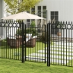 Cancelletto di Sicurezza con Serratura, 3 Chiavi e 2 Paletti, in Acciaio Zincato, 107x204 cm, Nero