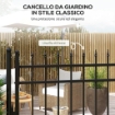 Cancelletto di Sicurezza con Serratura, 3 Chiavi e 2 Paletti, in Acciaio Zincato, 107x204 cm, Nero
