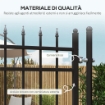 Cancelletto di Sicurezza con Serratura, 3 Chiavi e 2 Paletti, in Acciaio Zincato, 107x204 cm, Nero
