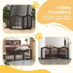 CANCELLINO PER CANI PIEGHEVOLE A 3 SEZIONI IN LEGNO 154.5X29.5X61CM CAFFÈ