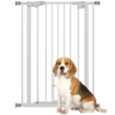 CANCELLINO PER CANI REGOLABILE ALTO CON PORTA PICCOLA E CHIUSURA AUTOMATICA 74-80X104CM BIANCO