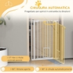 CANCELLINO PER CANI REGOLABILE ALTO CON PORTA PICCOLA E CHIUSURA AUTOMATICA 74-80X104CM BIANCO