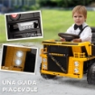 CAMION PER BAMBINI 3-5 ANNI CON MOTORE 12V MACCHINA ELETTRICA PER BAMBINI CON MUSICA E FARI GIALLO