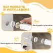 CANCELLINO PER CANI REGOLABILE CON ESTENSIONI PORTA PER GATTI E APERTURA A UNA MANO 76-104X77CM BIANCO