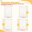 CANCELLINO PER CANI REGOLABILE CON ESTENSIONI E PORTA PER GATTI 76-104X106 CM BIANCO