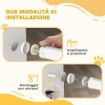 CANCELLINO PER CANI REGOLABILE CON ESTENSIONI E PORTA PER GATTI 76-104X106 CM BIANCO