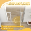 CANCELLINO PER CANI REGOLABILE CON ESTENSIONI E PORTA PER GATTI 76-104X106 CM BIANCO
