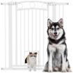 CANCELLINO PER CANI REGOLABILE DA 76-104 CM CANCELLETTO ALTO 106 CM CON 2 ESTENSIONI BIANCO