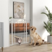 CANCELLINO PER CANI REGOLABILE DA 76-104 CM CANCELLETTO ALTO 106 CM CON 2 ESTENSIONI BIANCO